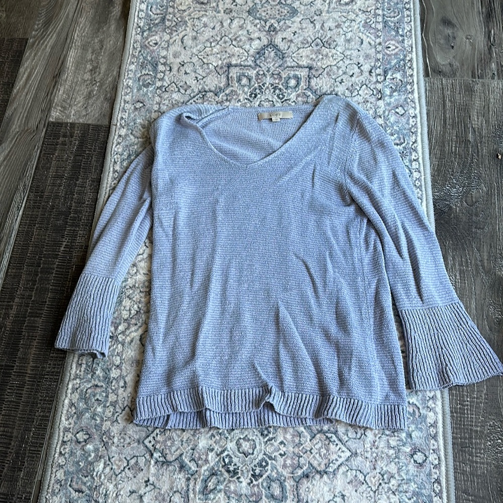 Loft purple bell sleeve sweater (medium)